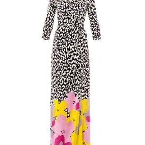Vintage Diane von Furstenberg Abigail Andy Warhol Flowers Silk Wrap Maxi Dress –